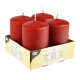 4 Stumpenkerzen &Oslash; 50 mm x 80 mm bordeaux
