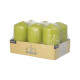 6 Stumpenkerzen &Oslash; 60 mm x 115 mm kiwi