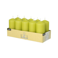 10 Stumpenkerzen &Oslash; 40 mm x 90 mm kiwi