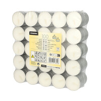100 Teelichte &Oslash; 39 mm x 15 mm weiss