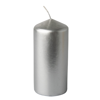 Stumpenkerze &Oslash; 60 mm x 130 mm silber