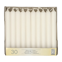 30 Tafelkerzen &Oslash; 2,1 cm x 19,6 cm weiss