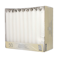 50 Tafelkerzen &Oslash; 2,1 cm x 19,6 cm weiss