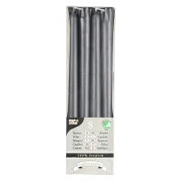 Papstar 8 Leuchterkerzen &Oslash; 2,2 cm x 25 cm grau aus 100 % Stearin