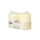 2 Stumpenkerzen &Oslash; 80 mm x 100 mm elfenbein "Ivory" mit Flachkopf