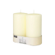 2 Stumpenkerzen &Oslash; 80 mm x 150 mm elfenbein "Ivory" mit Flachkopf