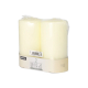 2 Stumpenkerzen &Oslash; 80 mm x 150 mm elfenbein "Ivory" mit Flachkopf