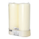 2 Stumpenkerzen &Oslash; 80 mm x 220 mm elfenbein "Ivory" mit Flachkopf