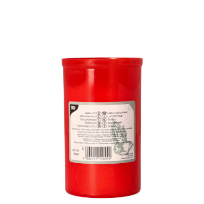 Papstar Grablicht T3 &Oslash; 6,4 cm x 10 cm rote H&uuml;lle
