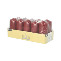 10 Stumpenkerzen &Oslash; 40 mm x 90 mm bordeaux
