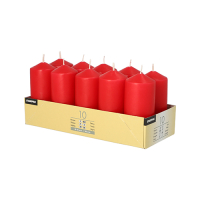 10 Stumpenkerzen &Oslash; 40 mm x 90 mm rot