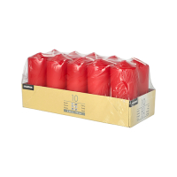 10 Stumpenkerzen &Oslash; 40 mm x 90 mm rot