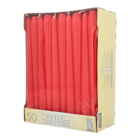 50 Leuchterkerzen &Oslash; 2,2 cm x 25 cm rot
