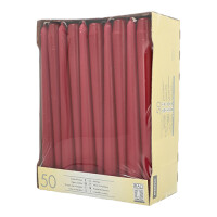 50 Leuchterkerzen &Oslash; 2,2 cm x 25 cm bordeaux
