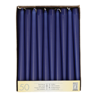 50 Leuchterkerzen &Oslash; 2,2 cm x 25 cm dunkelblau