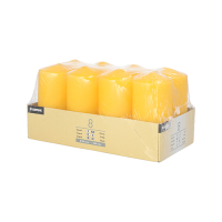 8 Stumpenkerzen &Oslash; 50 mm x 100 mm goldgelb