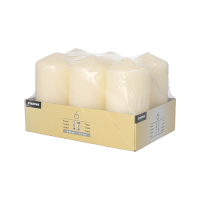 6 Stumpenkerzen &Oslash; 60 mm x 115 mm creme