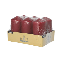 6 Stumpenkerzen &Oslash; 60 mm x 115 mm bordeaux