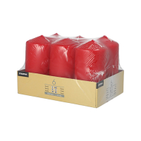 6 Stumpenkerzen &Oslash; 60 mm x 115 mm rot