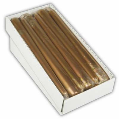 Leuchterkerze &Oslash; 2,2 cm x 25 cm gold einzeln cellophaniert