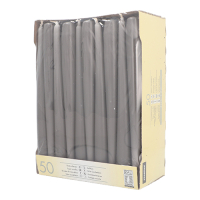 50 Leuchterkerzen &Oslash; 2,2 cm x 25 cm grau