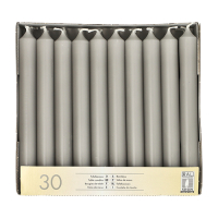 30 Tafelkerzen &Oslash; 2,1 cm x 19,6 cm grau