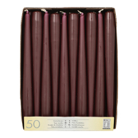 50 Leuchterkerzen &Oslash; 2,2 cm x 25 cm beere