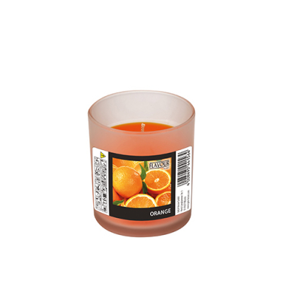 "Flavour by GALA" Duftkerze im Glas &Oslash; 70 mm x 77 mm orange - Orange "Indro"