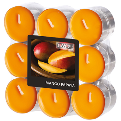 18 &quot;Flavour by GALA&quot; Duftlichte &Oslash; 37,5 mm &Acirc;&middot; 16,6 mm pfirsich - Mango-Papaya