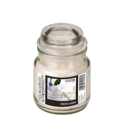 "Flavour by GALA" Bonbonglas mit Wachsf&uuml;llung &Oslash; 60 mm x 85 mm weiss - Fresh Linen