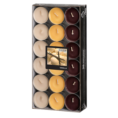 36 "Flavour by GALA" Duftlichte &Oslash; 38 mm x 17 mm creme - Vanilla "Ton in Ton"
