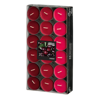 36 "Flavour by GALA" Duftlichte &Oslash; 38 mm x 17 mm bordeaux - Cherry "Ton in Ton"