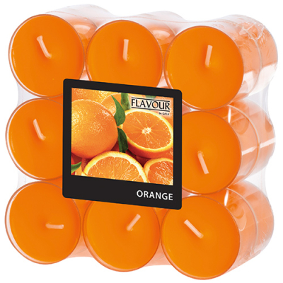 18 "Flavour by GALA" Duftlichte &Oslash; 38 mm x 24 mm orange - Orange in Polycarbonath&uuml;lle