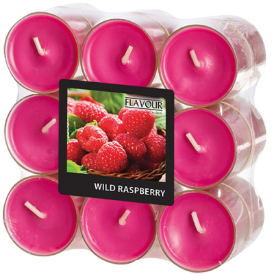 18 "Flavour by GALA" Duftlichte &Oslash; 38 mm x 24 mm weinrot - Wild Raspberry in Polycarbonath&uuml;lle
