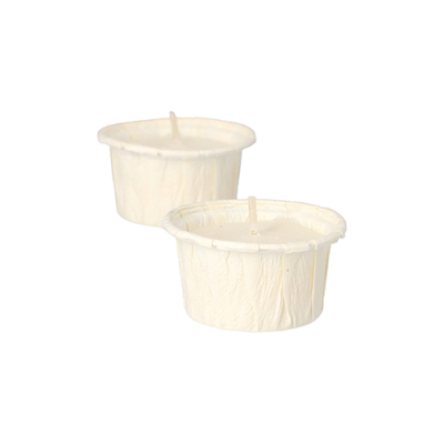 12 Teelichte &Oslash; 42 mm x 25 mm weiss nachhaltig, in Papierh&uuml;lle