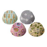 Papstar 60 Backf&ouml;rmchen &Oslash; 5 cm x 2,5 cm 4 Motive sortiert