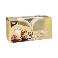 Papstar 20 Muffins-Backf&ouml;rmchen &Oslash; 5 cm x 3,5 cm weiss