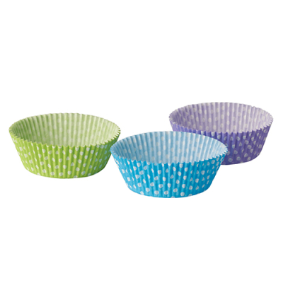 Papstar 60 Backf&ouml;rmchen &Oslash; 5 cm x 2,5 cm farbig sortiert "Dots"