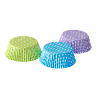 Papstar 60 Backf&ouml;rmchen &Oslash; 5 cm x 2,5 cm farbig sortiert "Dots"