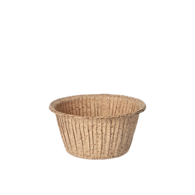 Papstar 20 Muffins-Backf&ouml;rmchen rund &Oslash; 5 cm x 4 cm natur aus Frischfaser und Kakaoschalen