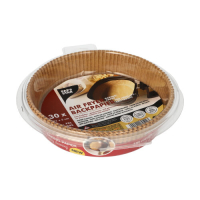Papstar 30 Backpapierzuschnitte &Oslash; 21 cm x 5 cm braun f&uuml;r Hei&szlig;luftfritteusen
