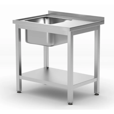 HENDI Waschtisch mit Ablage &ndash; verschraubt, Tiefe 600 mm