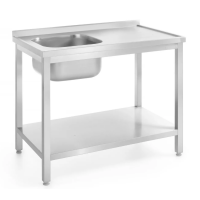 HENDI Waschtisch mit Ablage &ndash; verschraubt, Tiefe 600 mm
